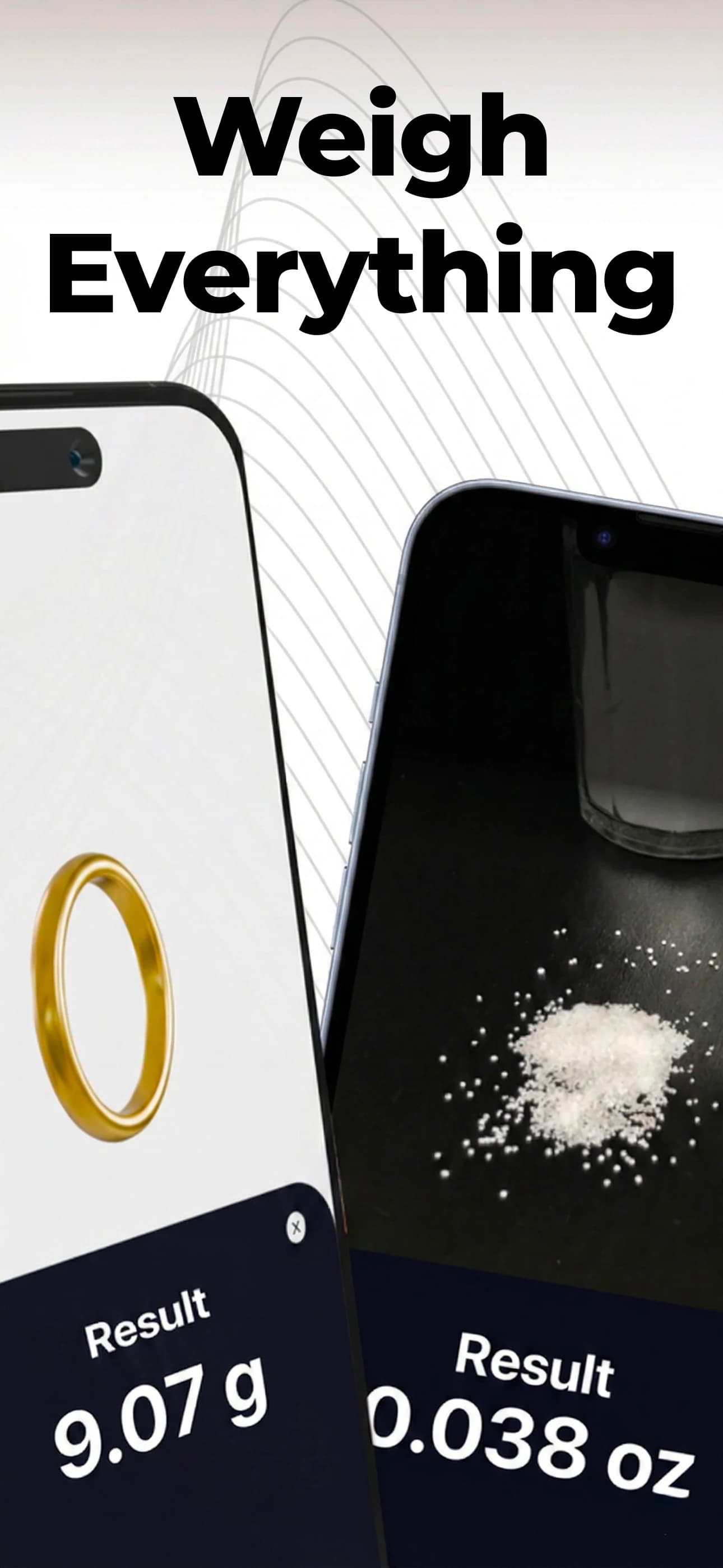 Scale for Grams comparison results screen in WebP format